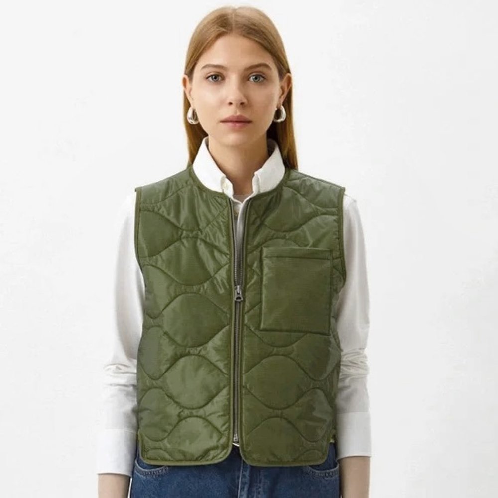 NEW $198 Polo Ralph Lauren Womens Equestrian Style Vest! M Green Quilted Design